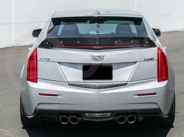 2013-2018 CADILLAC ATS / ATS-V SEDAN | FACTORY STYLE CARBON FIBER REAR TRUNK DECKLID APPLIQUÉ INSERT TRIM REPLACEMENT